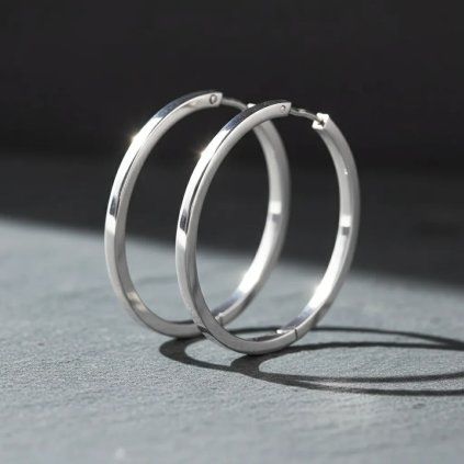 Zlaté kruhové náušnice biele 1,5cm-5cm