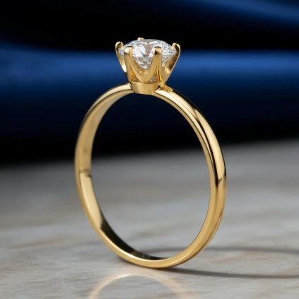 Zlatý diamantový prsteň prírodný 0,5ct
