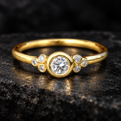 Zlatý zásnubný prsteň diamant