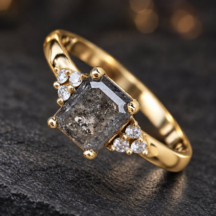 Zásnubný prsteň diamant soľ a korenie