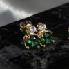 Zlaté náušnice napichovačky Turmalín diamant