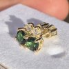Zlaté náušnice napichovačky Turmalín diamant