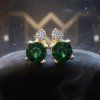 Zlaté náušnice napichovačky Turmalín diamant