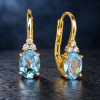 zlaté náušnice akvamarín diamant