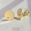 Zlaté náušnice bodky 10mm s diamantami