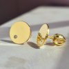 Zlaté náušnice bodky 10mm s diamantami